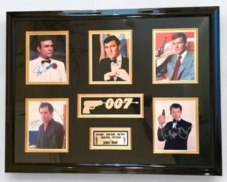 James Bond signed photographs framed