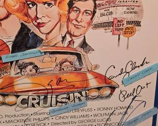 American Graffiti poster signed by the cast with COA