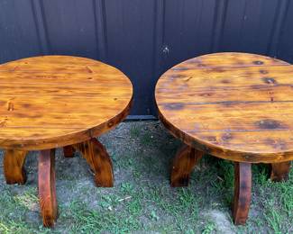Heavy rustic side tables