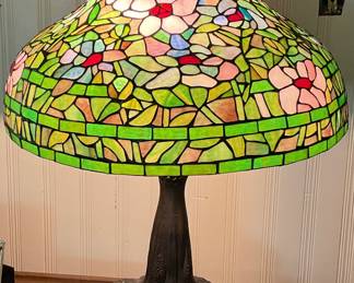 Gorgeous cast iron Tiffany style lamps - matching set!