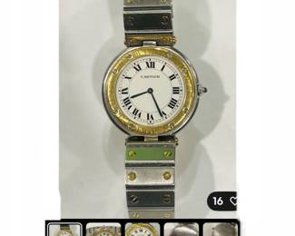 Vintage working Cartier Santos Ronde 8191 Stainless Steel and 18k Yellow Gold women’s watch. Real screws that can be removed unlike the newer watches.