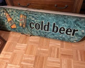 Large light-up Miller sign with pull down cord to turn on and off (it works)