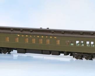 HO train setup shown by appointment only. Call or text 309-838-7080. It will not be available for viewing during the regular sale hours. Burlington q business car