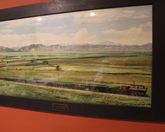 Vintage, early Rock Island Lines framed picture