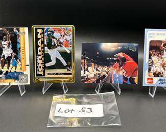 (4) Michael Jordan Basketball Cards Chicago Bulls - Including Baseball Gold Metal Rookie and College Card
