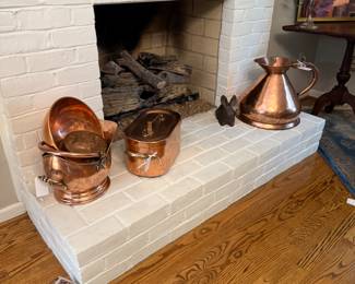Copper coal scuttle, copper cooler