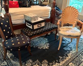 Side chairs and bench