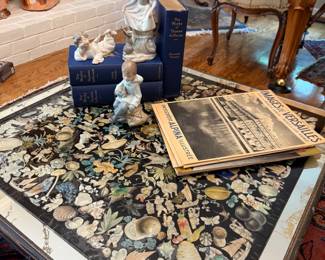 Decoupage and mirrored table, Lladro figurines