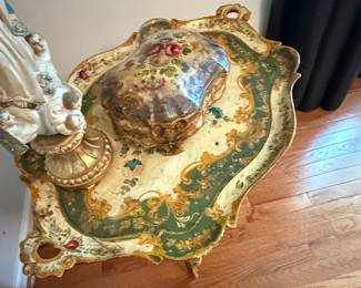 Florentine painted style tray table