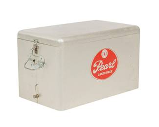 Vintage Pearl Lager Beer Metal Cooler