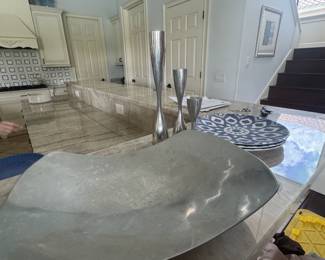 Nambe Candle Holders and Serving Tray