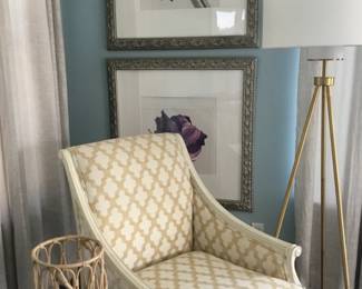 Art, lamp, Sam Moore upholstered club chairs