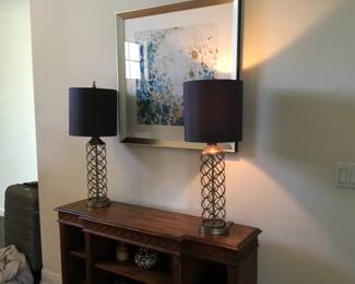 Lamps, buffet and art