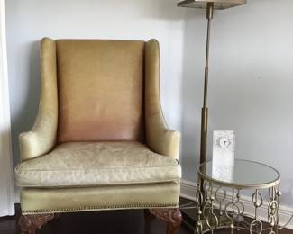 Vintage Sam Moore chair, table, lamp
