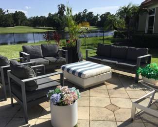 Outdoor furniture and newly upholstered cushions