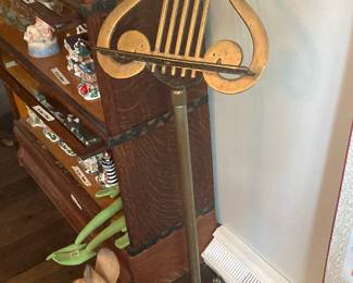 Antique brass music stand