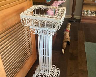 Victorian wire plant stand
