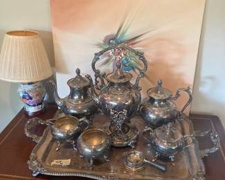 Silver plate tea service