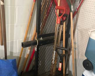 Rakes and yard tools.. Also a cargo or bike rack for the hitch of the car. 4" hitch mount I believe