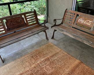 Vintage 80’s Coca Cola benches