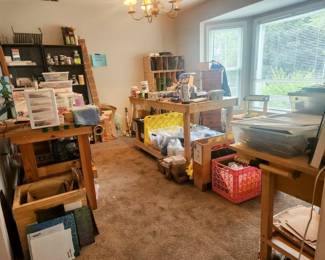Room full of Stained-Glass Materials, Supplies and Equipment