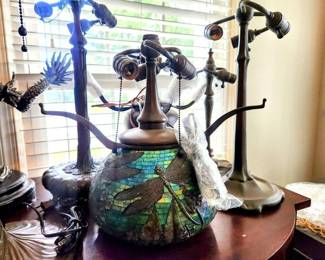 Stained Glass Dragonfly Lamp Base