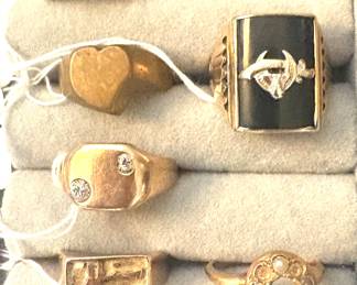 Gold and silver rings