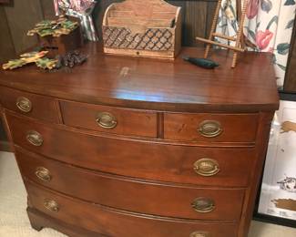 Vintage bow front Georgian style chest of drawers