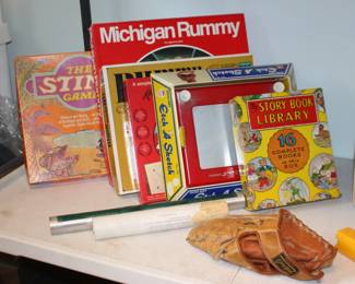 Michigan Rummy, Etch A Sketch, Story Book Library Baseball Mit