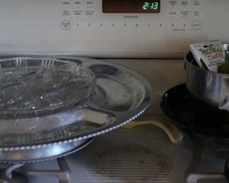 Stainless Mixing Bowls, Hammered Aluminum Lazy Susan, Tea Pot