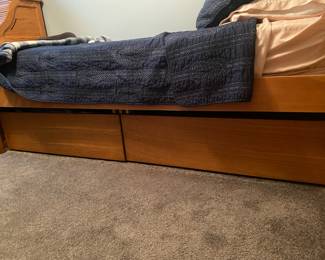 Twin bed with built in drawers