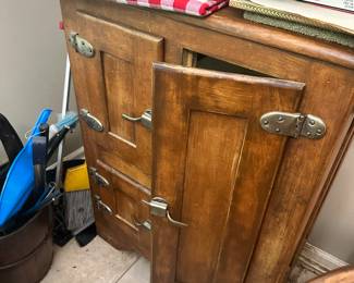 Vintage icebox refrigerator