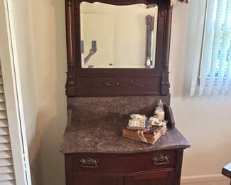 Victorian washstand with mirror