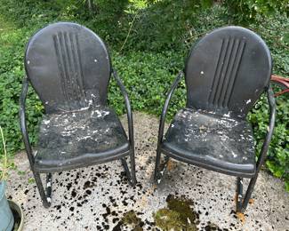 vintage metal cantilever patio chairs