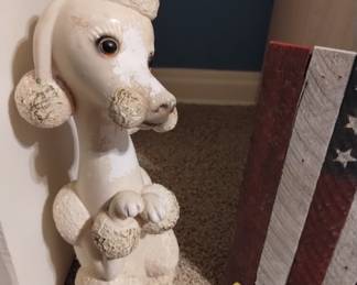Vintage poodle coin bank 