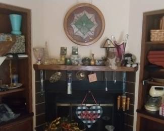 Variety of pottery, stained glass, Boyd's bears and arts and crafts