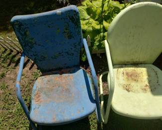 Vintage outdoor metal chairs 