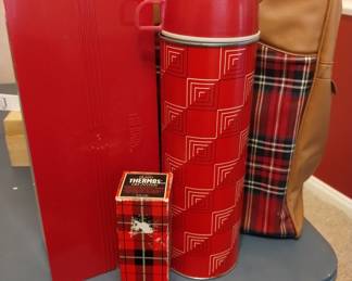 Avon thermos, carrier and after shave bottle 