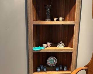 one of 2 rustic corner shelves