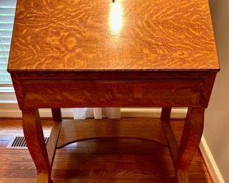 oak drop front desk