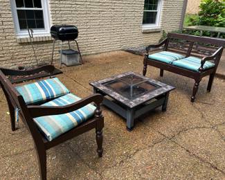 outdoor seating and firepit