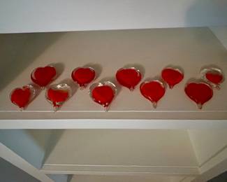 glass hearts by Tom Furhman of Oak Ridge