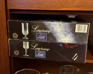Longchamp Crystal Cordial Glasses in box 