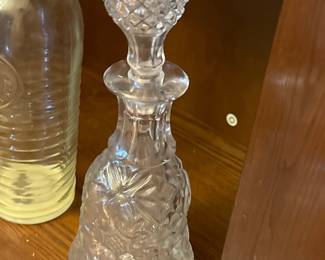 Vintage Crystal Glass Bell Shape Liquor Bottle 