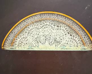 German Bent Glass Crystal Clear Studio Napkin Holder 