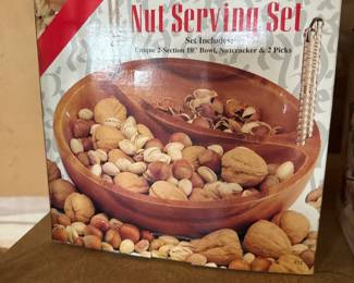 Wooden Nut Serving Set in Box