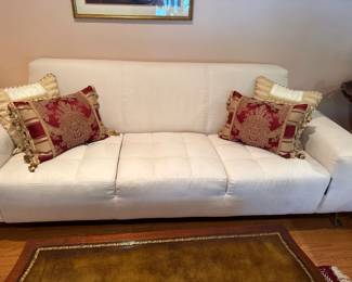Ivory Leather Sofa 