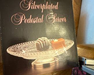 Silverplated Crystal Pedestal Server 