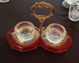 Vintage Antique Cruet Set or Condiment Holder 