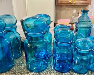 Blue apothecary jars